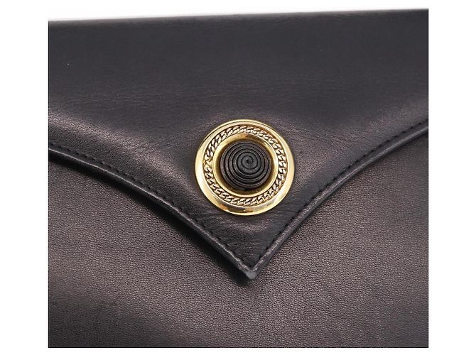 Borsa BALLY in pelle nera e oro Auth 189200 Nero D'oro - vista 14