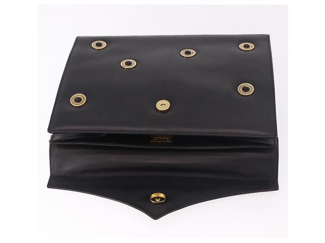 Borsa BALLY in pelle nera e oro Auth 189200 Nero D'oro - vista 15