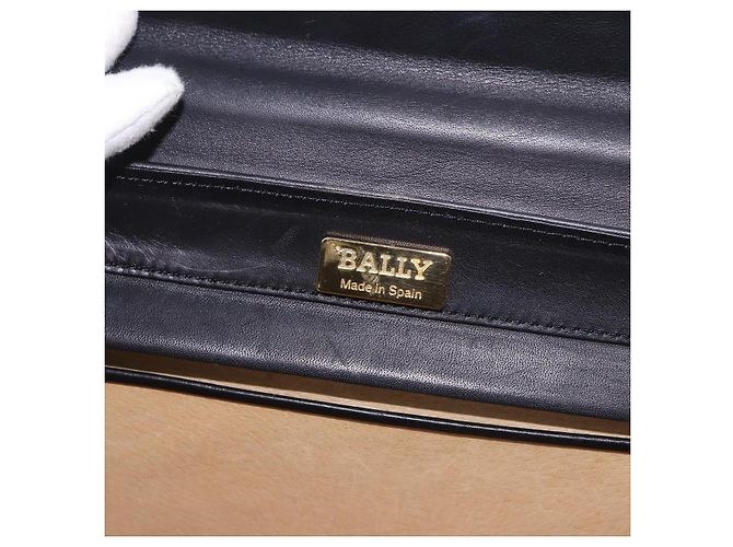 Borsa BALLY in pelle nera e oro Auth 189200 Nero D'oro - vista 16