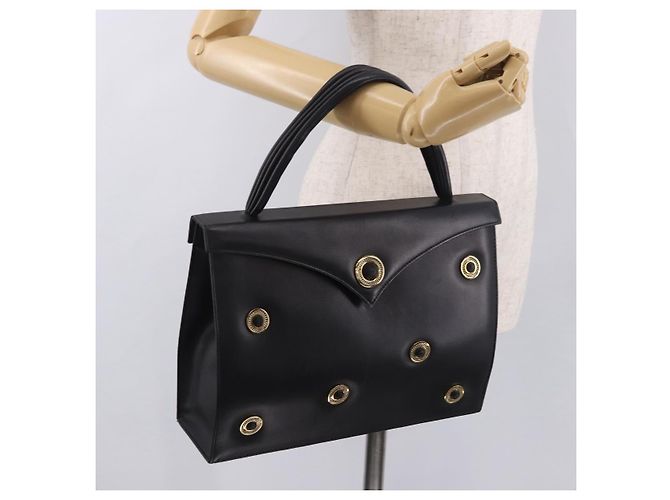 Borsa BALLY in pelle nera e oro Auth 189200 Nero D'oro - vista 22