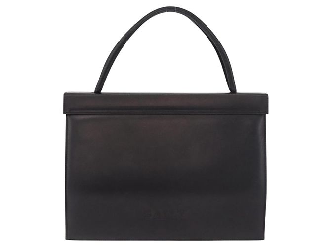 Borsa BALLY in pelle nera e oro Auth 189200 Nero D'oro - vista 3