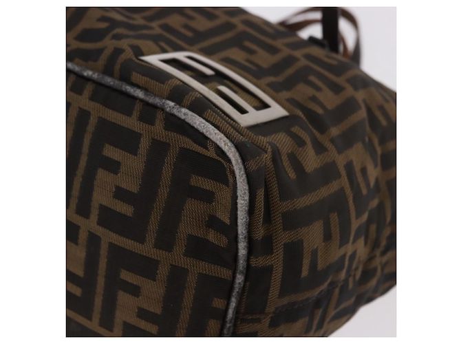 Borsa a Mano FENDI Zucca Canvas Nero Marrone Auth 189369 - vista 11