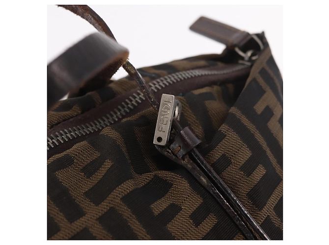 Borsa a Mano FENDI Zucca Canvas Nero Marrone Auth 189369 - vista 14