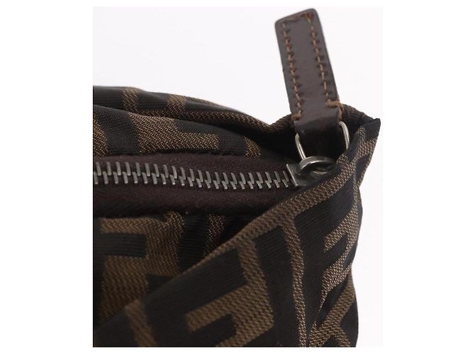 Borsa a Mano FENDI Zucca Canvas Nero Marrone Auth 189369 - vista 15