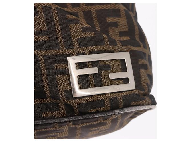 Borsa a Mano FENDI Zucca Canvas Nero Marrone Auth 189369 - vista 16