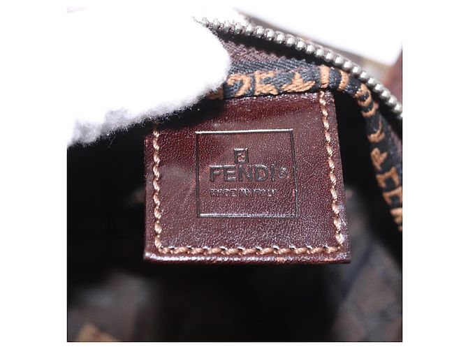 Borsa a Mano FENDI Zucca Canvas Nero Marrone Auth 189369 - vista 17