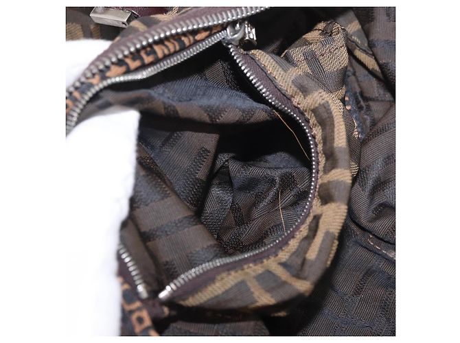 Borsa a Mano FENDI Zucca Canvas Nero Marrone Auth 189369 - vista 22