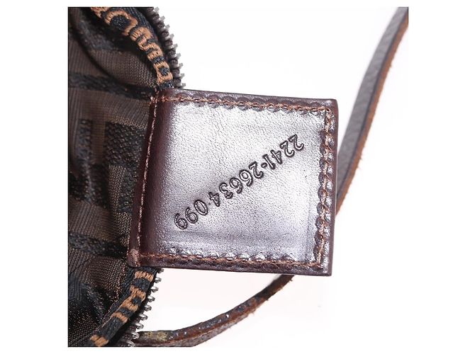 Borsa a Mano FENDI Zucca Canvas Nero Marrone Auth 189369 - vista 23