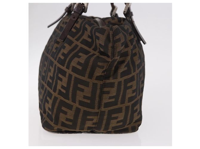 Borsa a Mano FENDI Zucca Canvas Nero Marrone Auth 189369 - vista 5