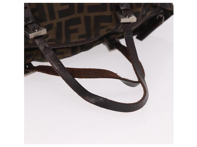 Borsa a Mano FENDI Zucca Canvas Nero Marrone Auth 189369 - vista 7
