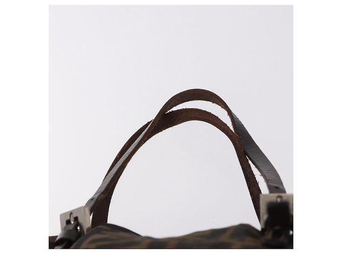Borsa a Mano FENDI Zucca Canvas Nero Marrone Auth 189369 - vista 8