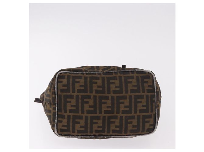 Borsa a Mano FENDI Zucca Canvas Nero Marrone Auth 189369 - vista 9
