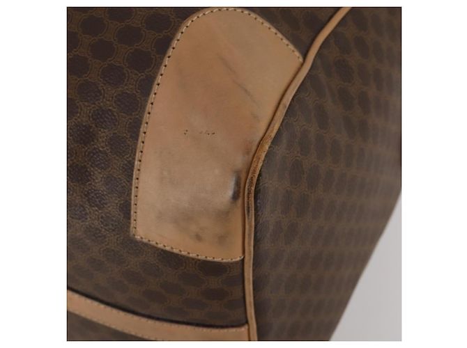 Céline Borsa Boston CELINE in tela Macadam PVC Pelle Marrone Oro Auth 189325 D'oro - vista 10