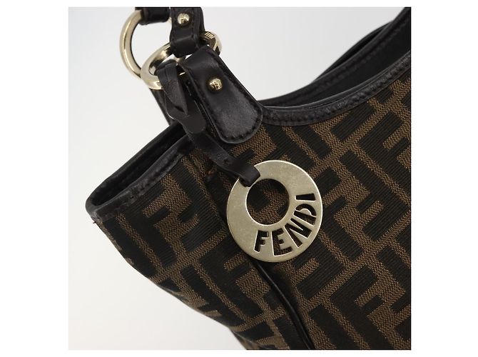 Borsa Tote FENDI Zucca Canvas Nero Marrone Auth BA13729V - vista 14