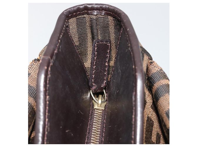 Borsa Tote FENDI Zucca Canvas Nero Marrone Auth BA13729V - vista 15