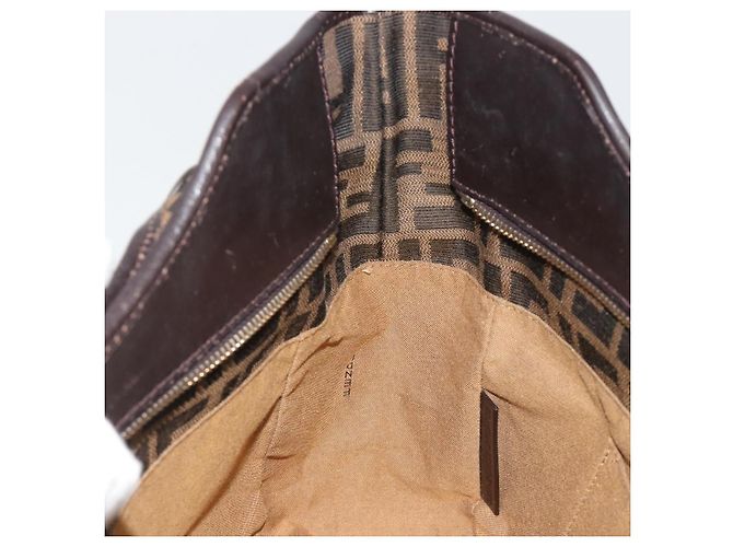 Borsa Tote FENDI Zucca Canvas Nero Marrone Auth BA13729V - vista 19