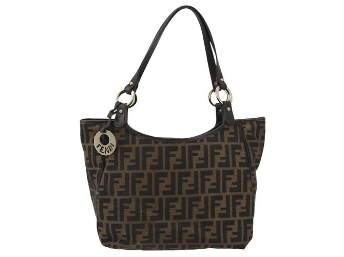 Borsa Tote FENDI Zucca Canvas Nero Marrone Auth BA13729V - vista 2