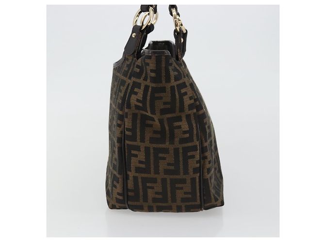 Borsa Tote FENDI Zucca Canvas Nero Marrone Auth BA13729V - vista 4
