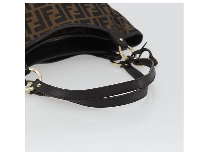 Borsa Tote FENDI Zucca Canvas Nero Marrone Auth BA13729V - vista 7