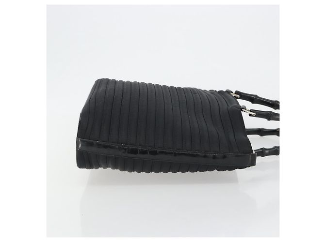 Borsa GUCCI Bamboo Nylon Nero Argento 002 1998 0352 Auth ep14964 - vista 4