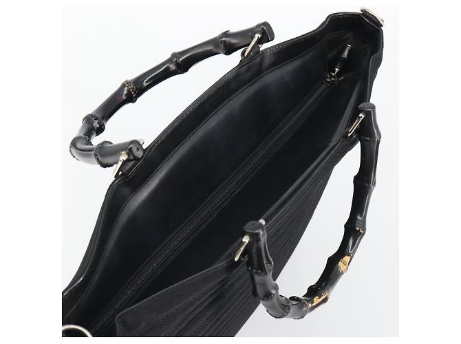 Borsa GUCCI Bamboo Nylon Nero Argento 002 1998 0352 Auth ep14964 - vista 6