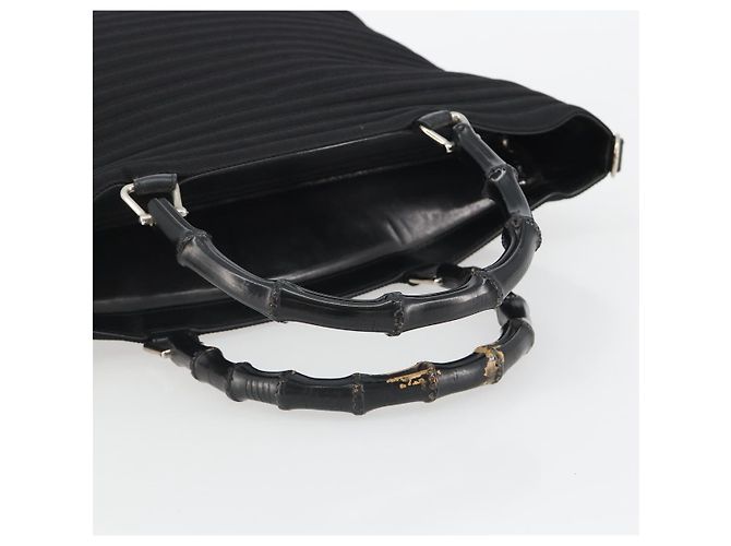 Borsa GUCCI Bamboo Nylon Nero Argento 002 1998 0352 Auth ep14964 - vista 7