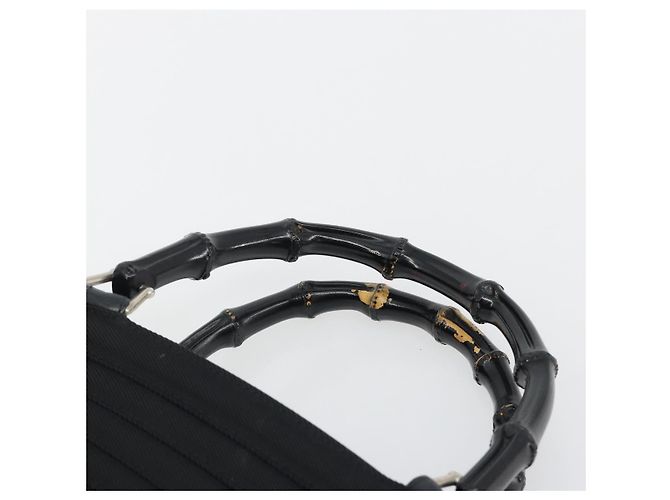 Borsa GUCCI Bamboo Nylon Nero Argento 002 1998 0352 Auth ep14964 - vista 8