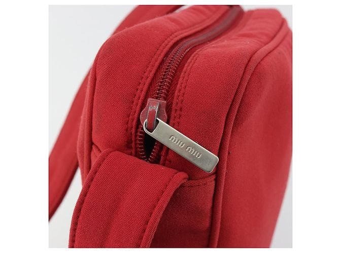 Borsa a tracolla Miu Miu in tela rossa Auth bs35735 Rosso - vista 14