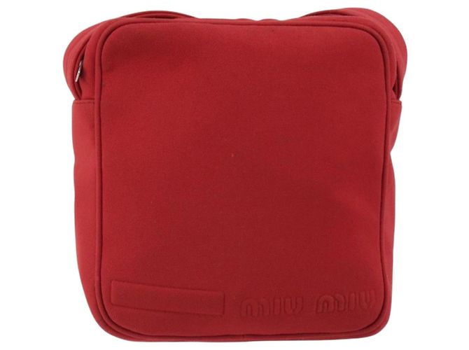 Borsa a tracolla Miu Miu in tela rossa Auth bs35735 Rosso - vista 2