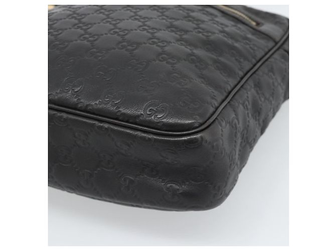 Borsa a tracolla GUCCI GG Canvas Guccissima in pelle nera e oro 201448 Auth BA13721A Nero D'oro - vista 10