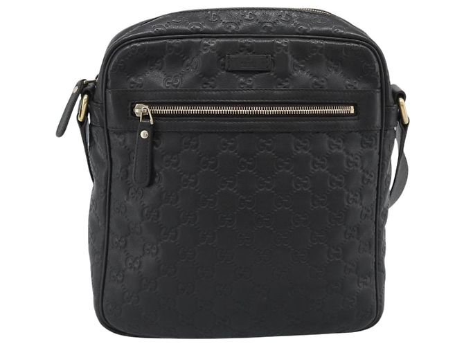 Borsa a tracolla GUCCI GG Canvas Guccissima in pelle nera e oro 201448 Auth BA13721A Nero D'oro - vista 2
