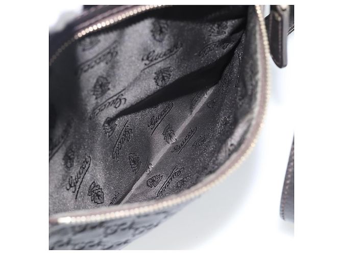Borsa a tracolla GUCCI GG Canvas Guccissima in pelle nera e oro 201448 Auth BA13721A Nero D'oro - vista 21