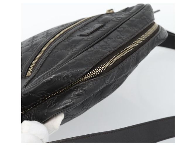 Borsa a tracolla GUCCI GG Canvas Guccissima in pelle nera e oro 201448 Auth BA13721A Nero D'oro - vista 6