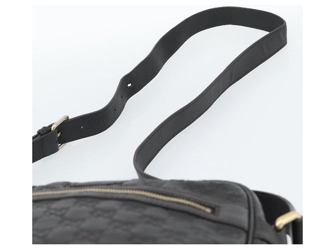 Borsa a tracolla GUCCI GG Canvas Guccissima in pelle nera e oro 201448 Auth BA13721A Nero D'oro - vista 8