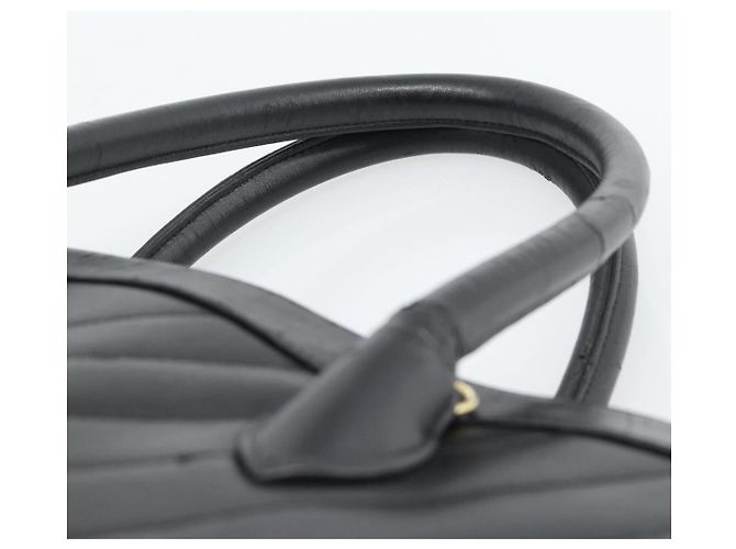 Borsa CHANEL in pelle di agnello nera con CC dorato Autentica bs35740 Nero D'oro - vista 10