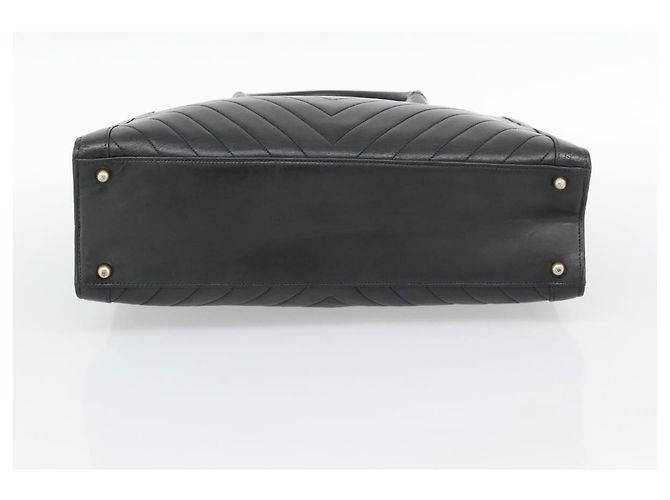 Borsa CHANEL in pelle di agnello nera con CC dorato Autentica bs35740 Nero D'oro - vista 11