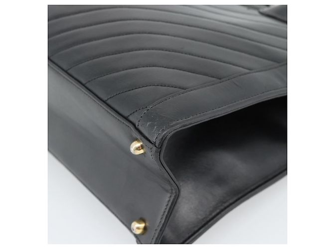 Borsa CHANEL in pelle di agnello nera con CC dorato Autentica bs35740 Nero D'oro - vista 12