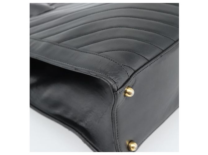 Borsa CHANEL in pelle di agnello nera con CC dorato Autentica bs35740 Nero D'oro - vista 13