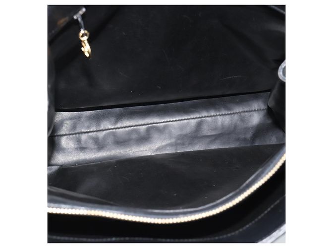 Borsa CHANEL in pelle di agnello nera con CC dorato Autentica bs35740 Nero D'oro - vista 19