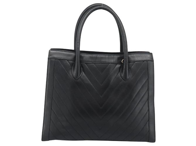 Borsa CHANEL in pelle di agnello nera con CC dorato Autentica bs35740 Nero D'oro - vista 2