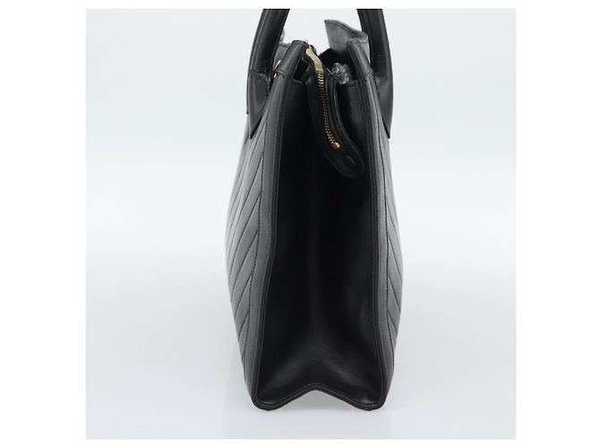 Borsa CHANEL in pelle di agnello nera con CC dorato Autentica bs35740 Nero D'oro - vista 5