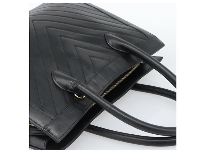 Borsa CHANEL in pelle di agnello nera con CC dorato Autentica bs35740 Nero D'oro - vista 6