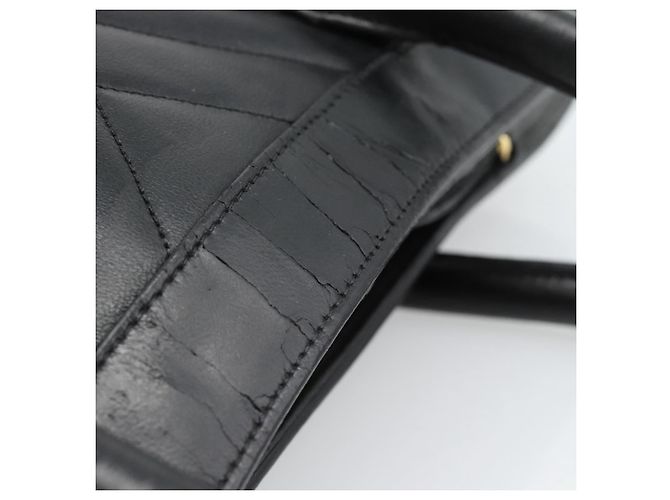 Borsa CHANEL in pelle di agnello nera con CC dorato Autentica bs35740 Nero D'oro - vista 7