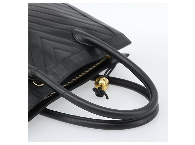 Borsa CHANEL in pelle di agnello nera con CC dorato Autentica bs35740 Nero D'oro - vista 8