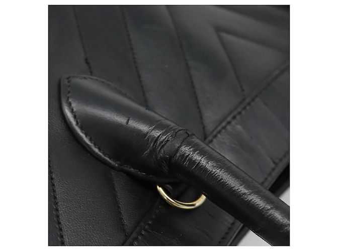 Borsa CHANEL in pelle di agnello nera con CC dorato Autentica bs35740 Nero D'oro - vista 9