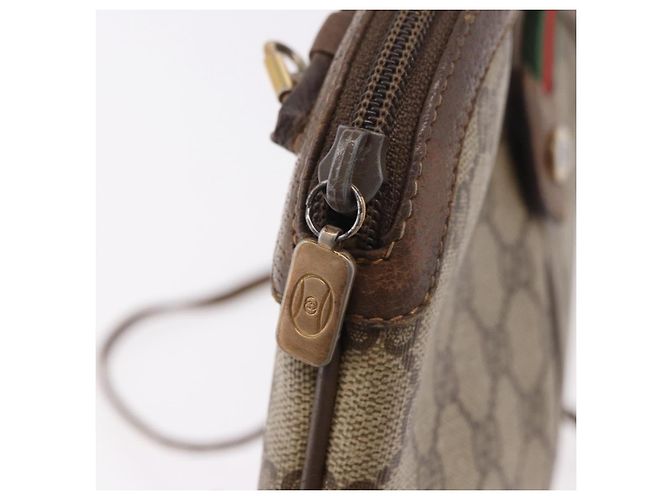 Borsa a tracolla GUCCI GG Supreme PVC Beige Oro 904 02 Auth 190576 D'oro - vista 14