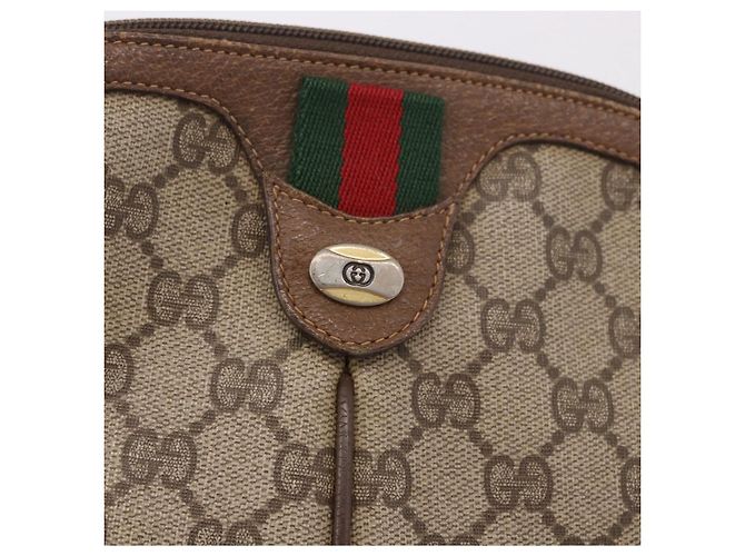 Borsa a tracolla GUCCI GG Supreme PVC Beige Oro 904 02 Auth 190576 D'oro - vista 15