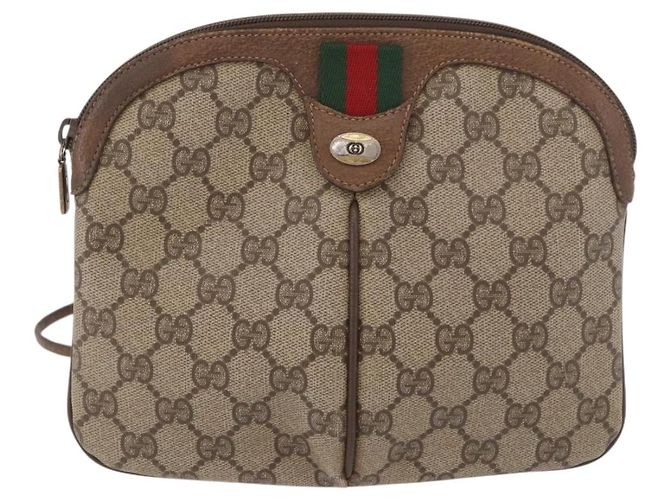 Borsa a tracolla GUCCI GG Supreme PVC Beige Oro 904 02 Auth 190576 D'oro - vista 2