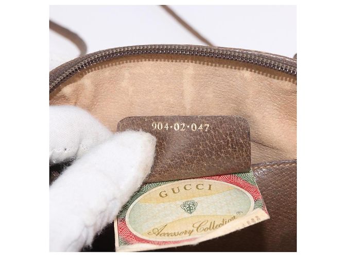 Borsa a tracolla GUCCI GG Supreme PVC Beige Oro 904 02 Auth 190576 D'oro - vista 21