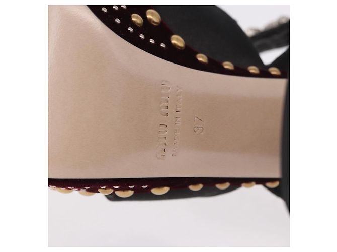 Décolleté Miu Miu in velluto bordeaux Auth BA13689M Bordò - vista 11